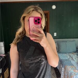 Adidas Black Muscle Tee with Subtle Sheen